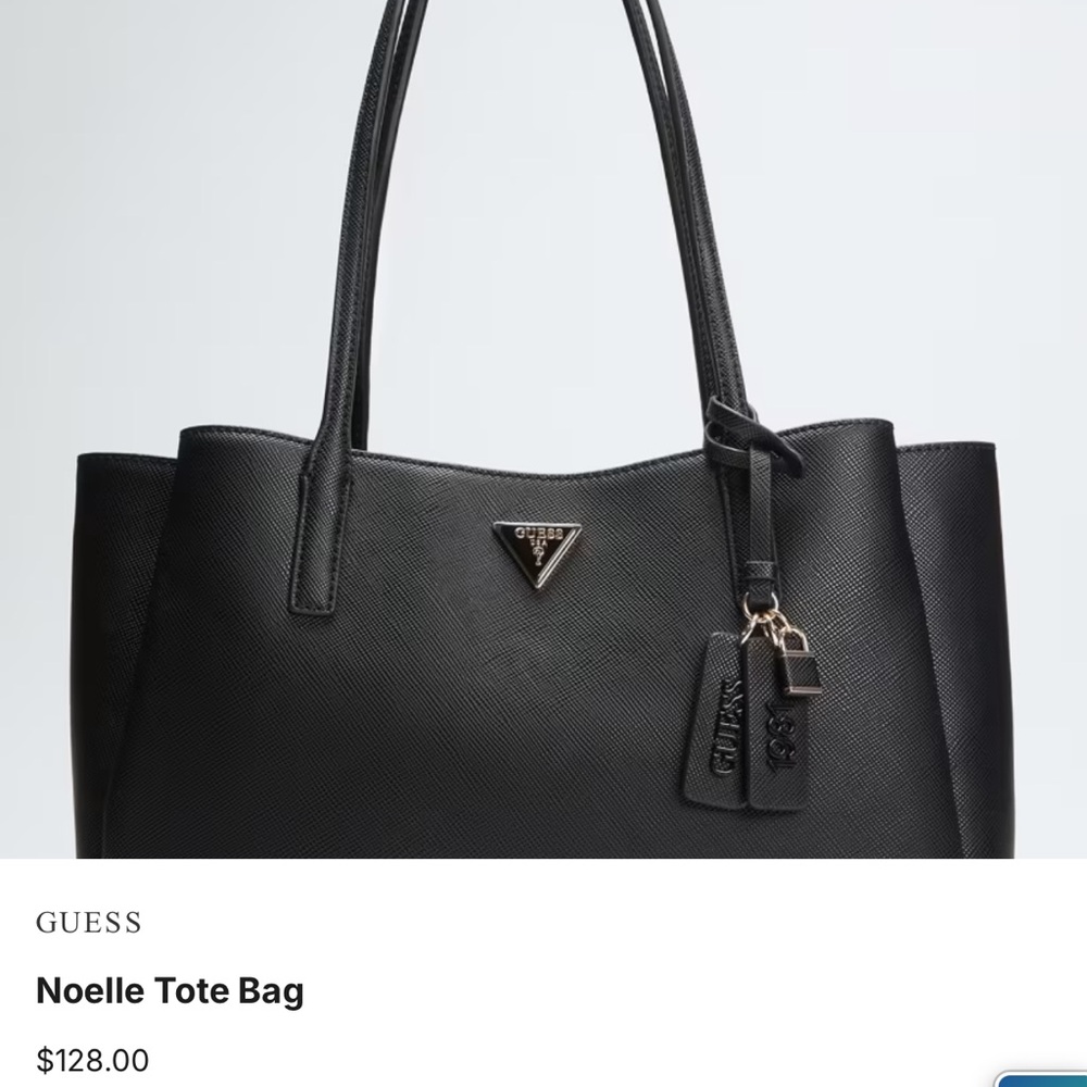 Guess Noelle Tote in Black with Gold Hardware